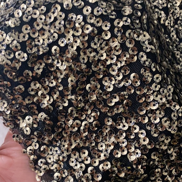Dots Gold Sequin Strapless Dress Sz XL - Picture 4 of 4